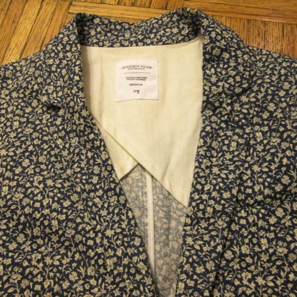 Flower Print Cotton Blazer